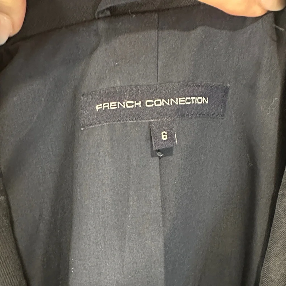 FRENCH CONNECTION Navy Double-Breasted Women's Pea Coat, Size 6, EUC
